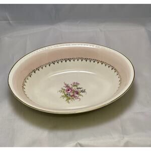 Vintage Homer Laughlin Eggshell Georgian Marilyn Pink Oval Serving Bowl